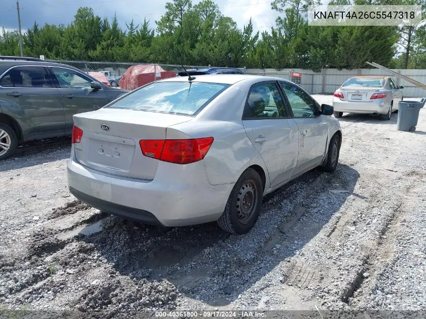 KNAFT4A26C5547318 2012 Kia Forte Lx