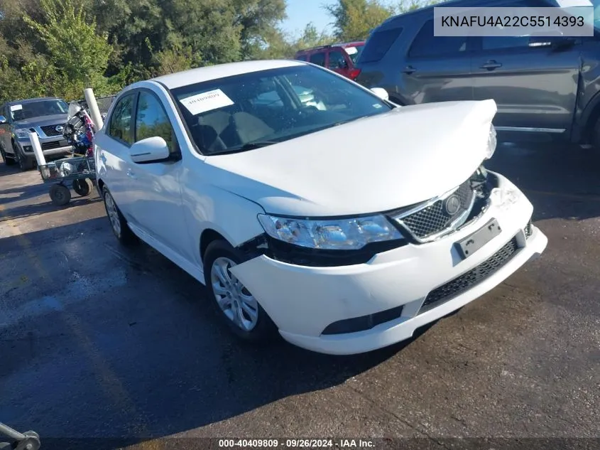 KNAFU4A22C5514393 2012 Kia Forte Ex