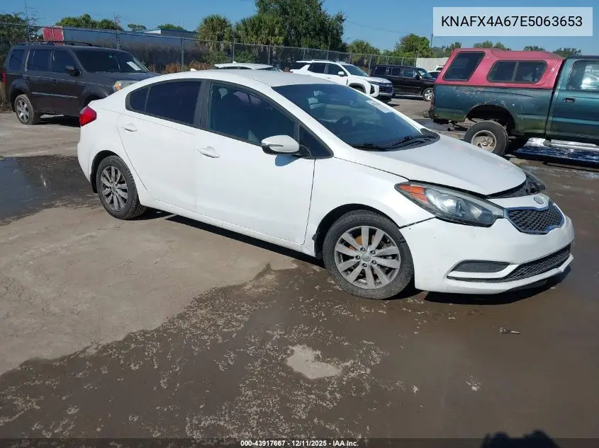 KNAFX4A67E5063653 2014 Kia Forte Lx