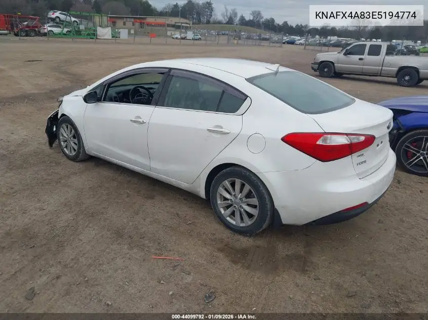 KNAFX4A83E5194774 2014 Kia Forte Ex