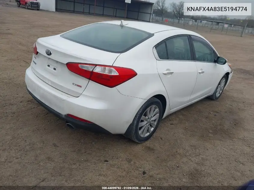 KNAFX4A83E5194774 2014 Kia Forte Ex