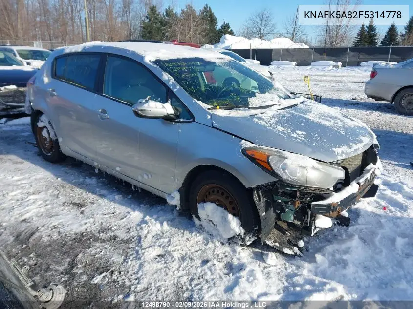 KNAFK5A82F5314778 2015 Kia Forte 2.0L Lx+