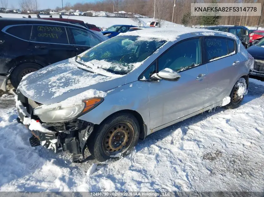 KNAFK5A82F5314778 2015 Kia Forte 2.0L Lx+