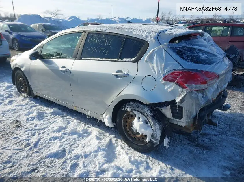KNAFK5A82F5314778 2015 Kia Forte 2.0L Lx+