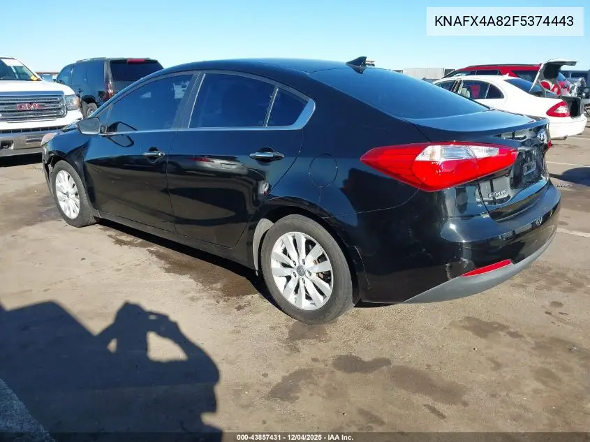 KNAFX4A82F5374443 2015 Kia Forte Ex