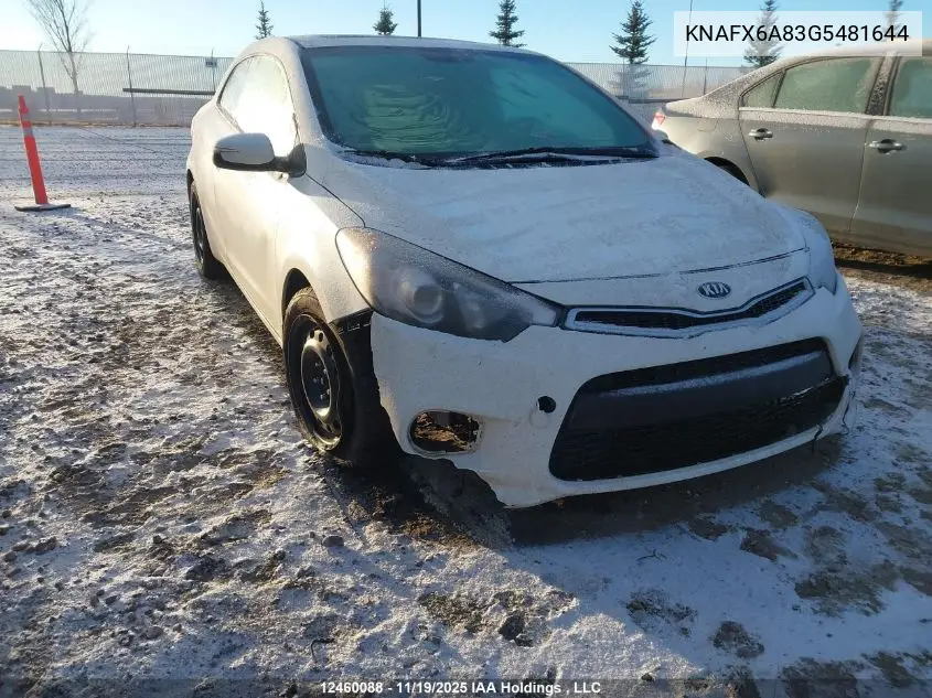KNAFX6A83G5481644 2016 Kia Forte Koup 2.0L Ex