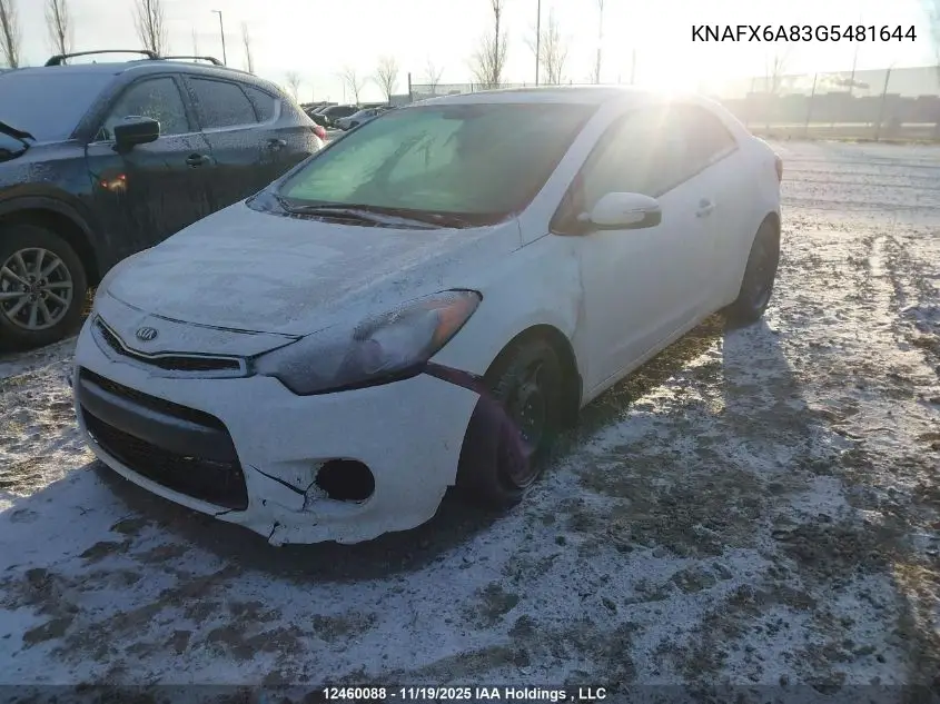 KNAFX6A83G5481644 2016 Kia Forte Koup 2.0L Ex