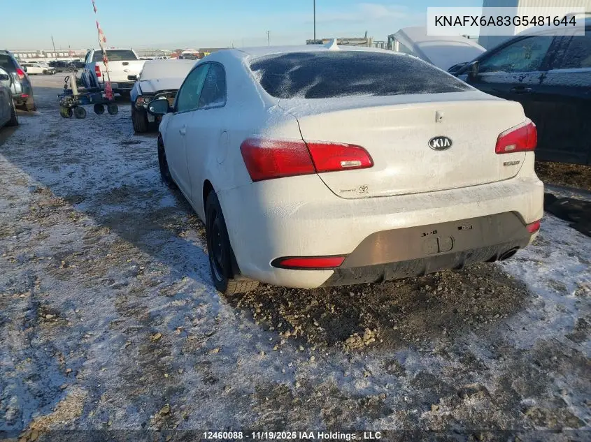 KNAFX6A83G5481644 2016 Kia Forte Koup 2.0L Ex