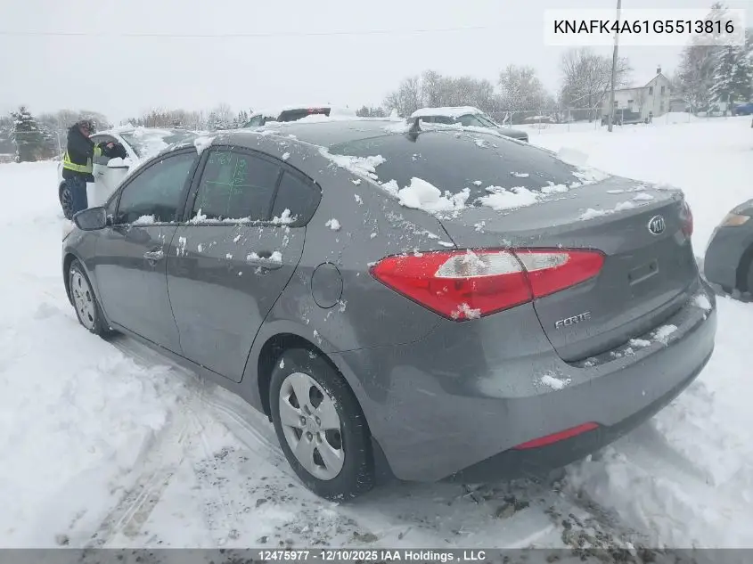 KNAFK4A61G5513816 2016 Kia Forte 1.8L Lx/1.8L Lx+