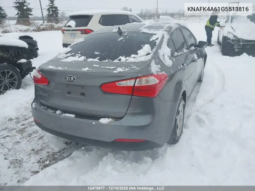 KNAFK4A61G5513816 2016 Kia Forte 1.8L Lx/1.8L Lx+
