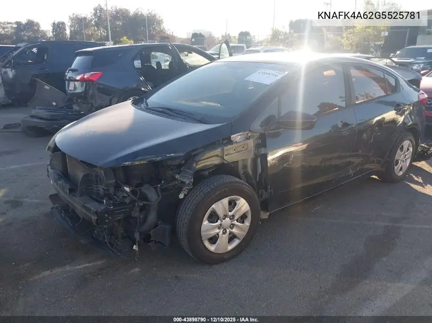 KNAFK4A62G5525781 2016 Kia Forte Lx
