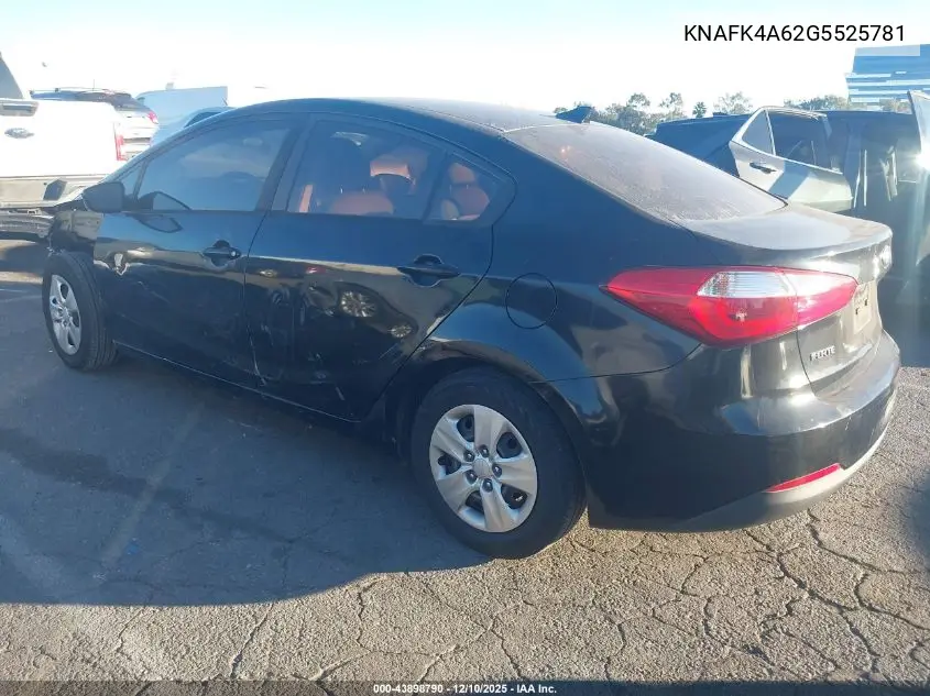 KNAFK4A62G5525781 2016 Kia Forte Lx
