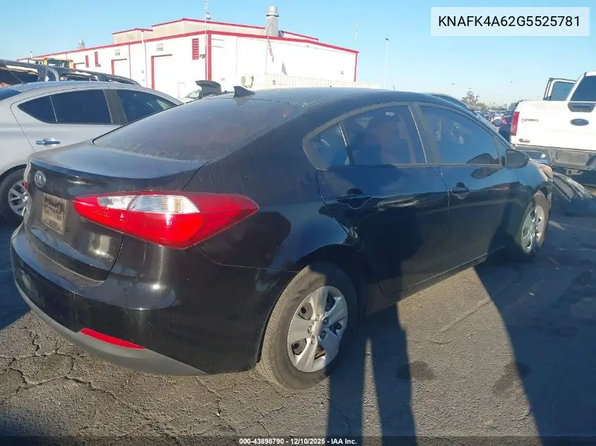 KNAFK4A62G5525781 2016 Kia Forte Lx