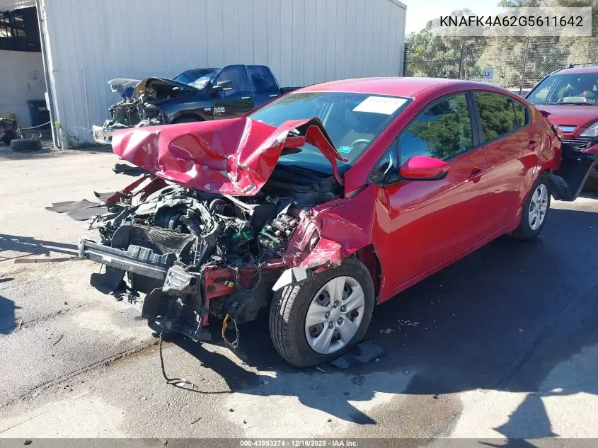 KNAFK4A62G5611642 2016 Kia Forte Lx