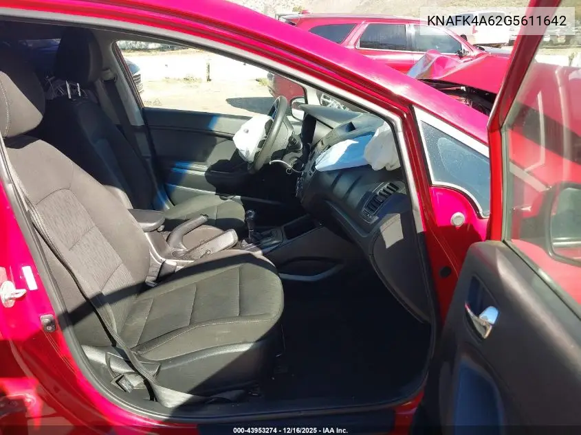 KNAFK4A62G5611642 2016 Kia Forte Lx