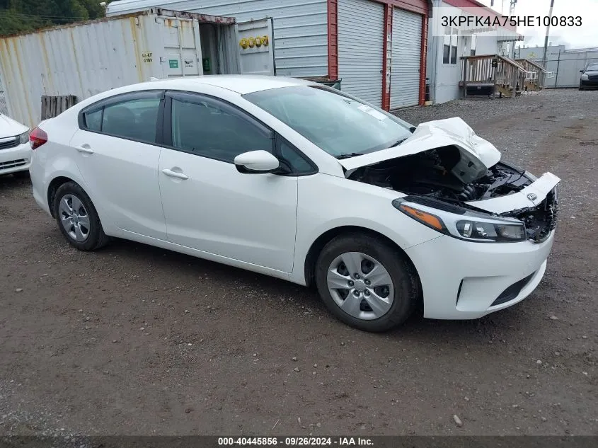 2017 Kia Forte Lx VIN: 3KPFK4A75HE100833 Lot: 40445856