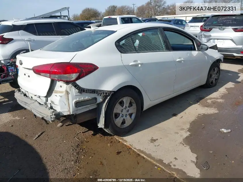 3KPFK4A74HE072331 2017 Kia Forte Lx