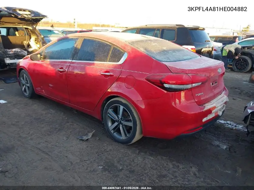 3KPFL4A81HE004882 2017 Kia Forte Ex