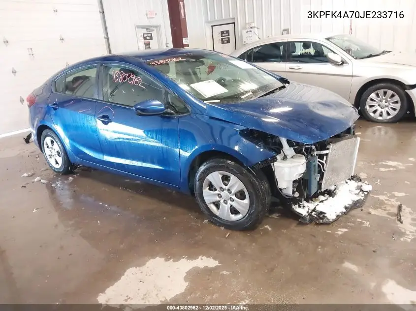 3KPFK4A70JE233716 2018 Kia Forte Lx