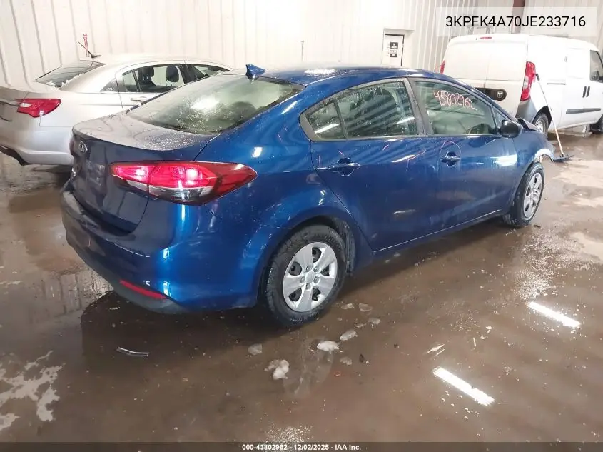 3KPFK4A70JE233716 2018 Kia Forte Lx