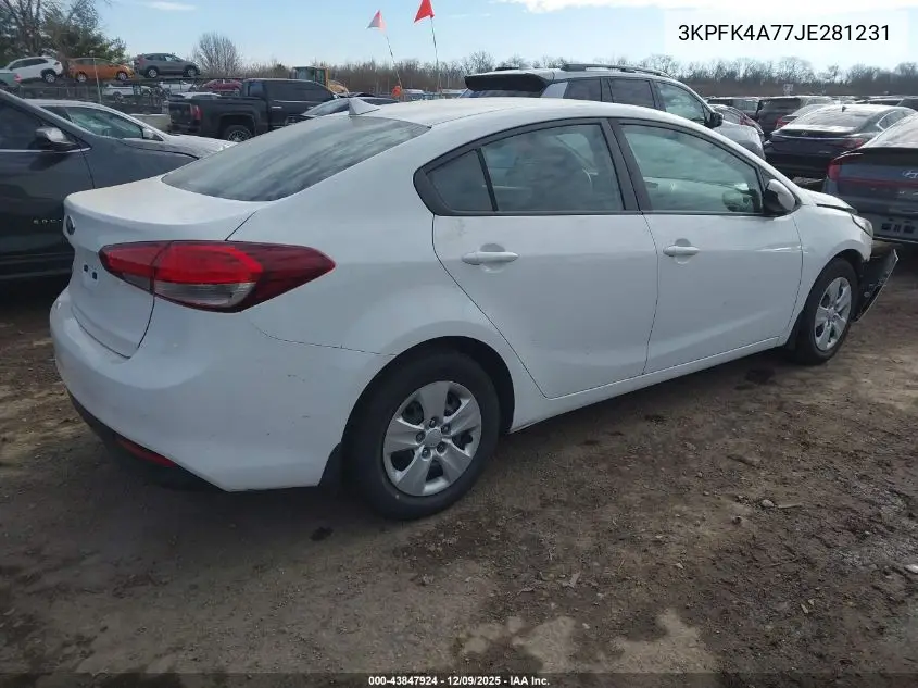 3KPFK4A77JE281231 2018 Kia Forte Lx