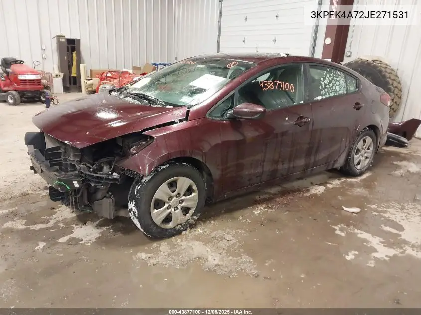3KPFK4A72JE271531 2018 Kia Forte Lx