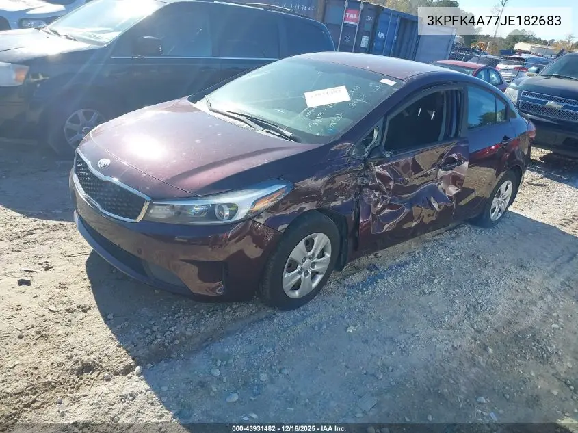 3KPFK4A77JE182683 2018 Kia Forte Lx
