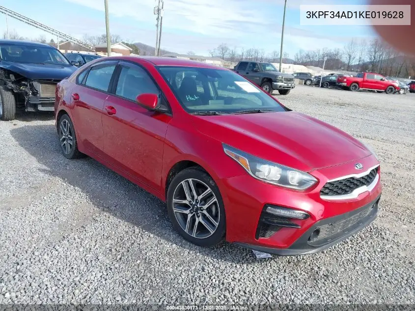 3KPF34AD1KE019628 2019 Kia Forte S
