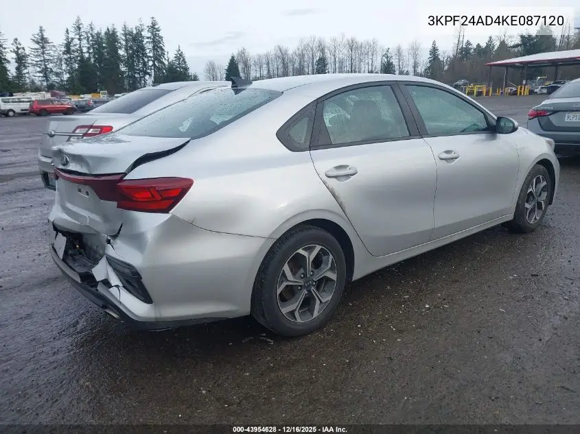 3KPF24AD4KE087120 2019 Kia Forte Lxs