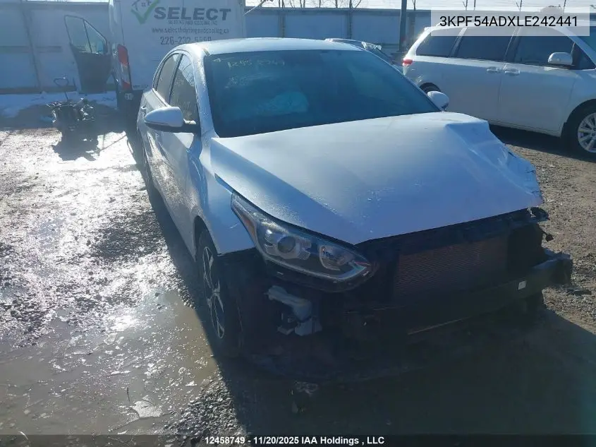 3KPF54ADXLE242441 2020 Kia Forte Ex/Ex Limited/Ex Premium/Ex+