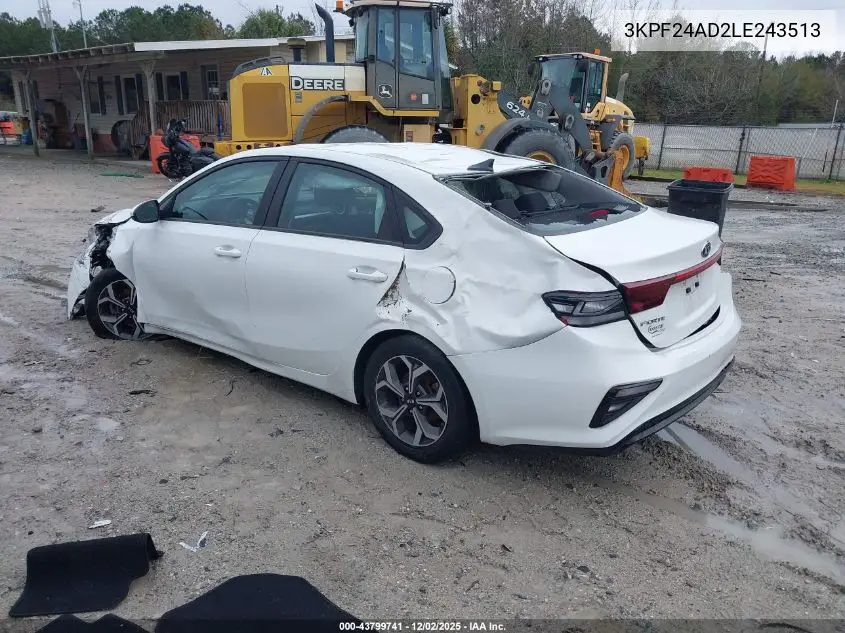 3KPF24AD2LE243513 2020 Kia Forte Lxs