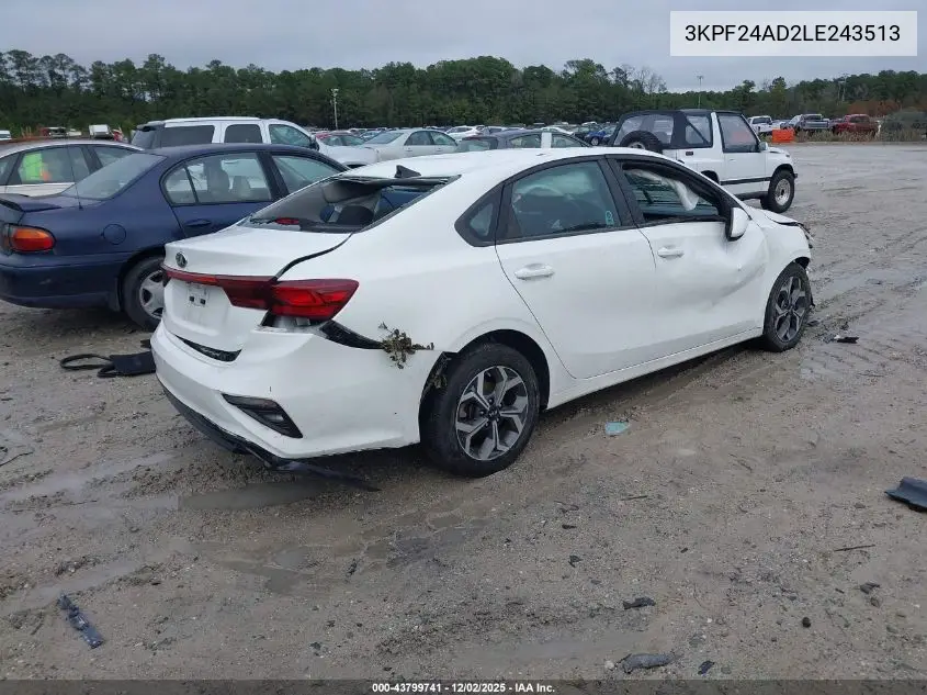 3KPF24AD2LE243513 2020 Kia Forte Lxs