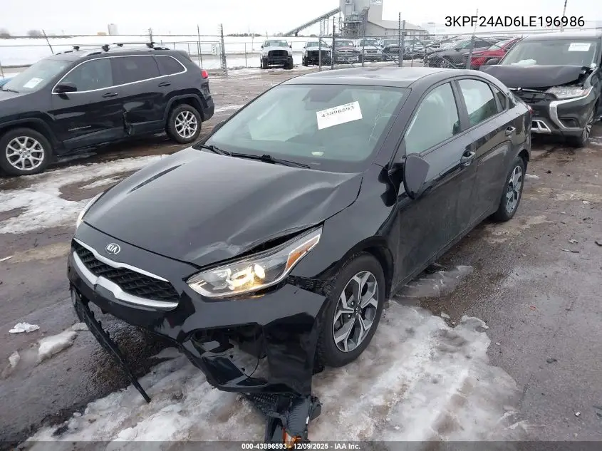 3KPF24AD6LE196986 2020 Kia Forte Lxs