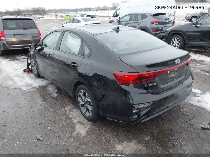 3KPF24AD6LE196986 2020 Kia Forte Lxs