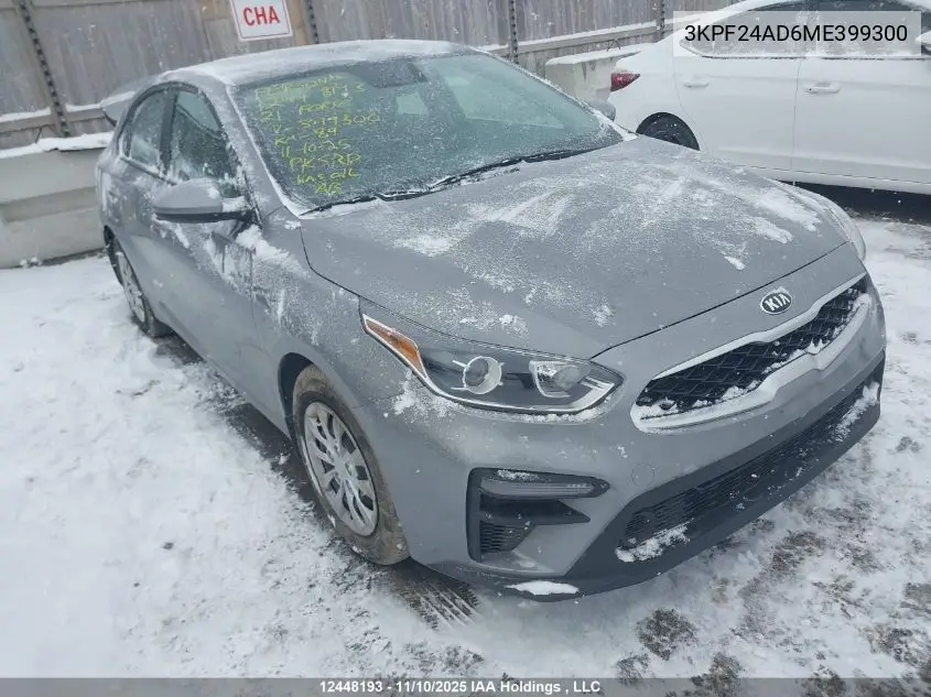 3KPF24AD6ME399300 2021 Kia Forte Fe/Lxs