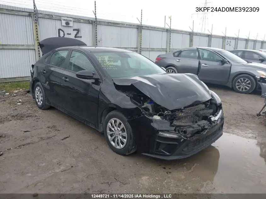 3KPF24AD0ME392309 2021 Kia Forte
