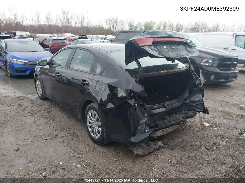 3KPF24AD0ME392309 2021 Kia Forte