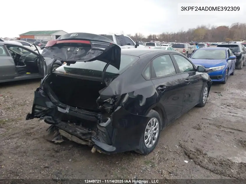 3KPF24AD0ME392309 2021 Kia Forte
