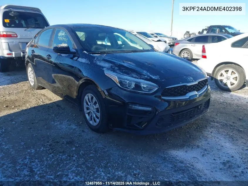3KPF24AD0ME402398 2021 Kia Forte Fe/Lxs