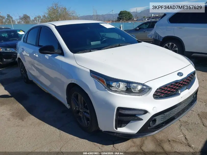 3KPF34AD7ME367629 2021 Kia Forte Gt-Line