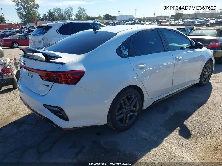 3KPF34AD7ME367629 2021 Kia Forte Gt-Line