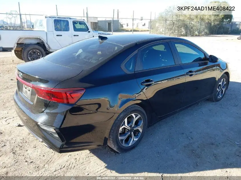 3KPF24AD1ME408422 2021 Kia Forte Lxs