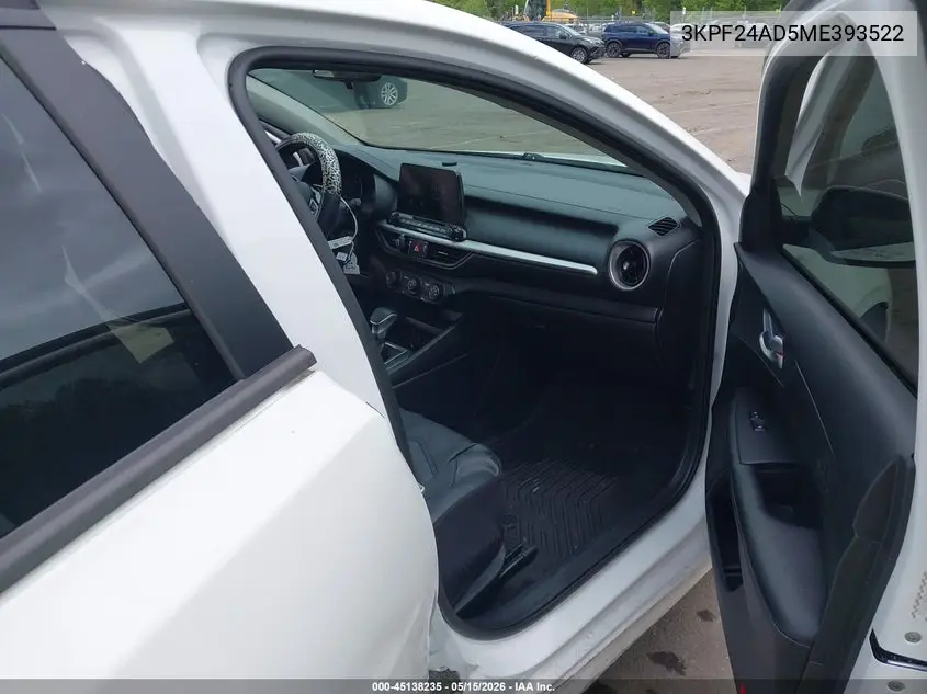 2021 Kia Forte Fe VIN: 3KPF24AD5ME393522 Lot: 45138235