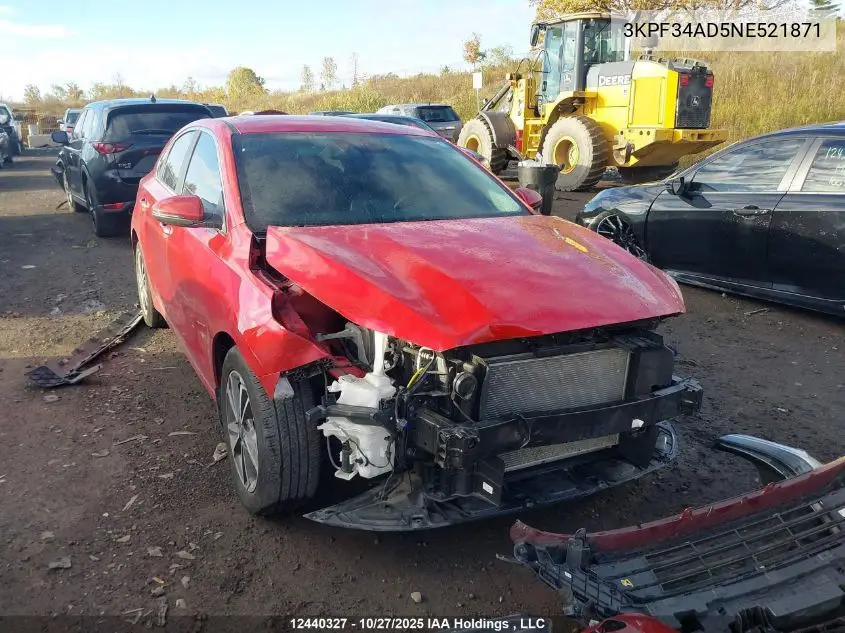 3KPF34AD5NE521871 2022 Kia Forte Gt Line