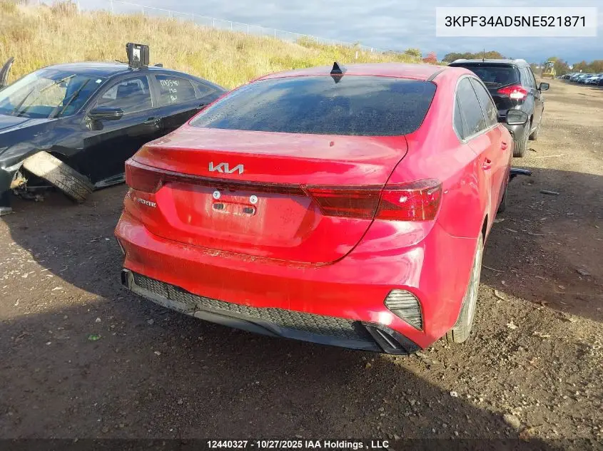 3KPF34AD5NE521871 2022 Kia Forte Gt Line