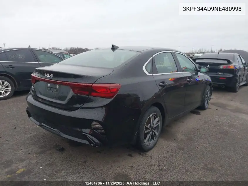 3KPF34AD9NE480998 2022 Kia Forte Ex/Ex Premium/Ex+/Gt-Line