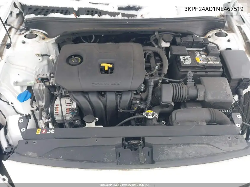 3KPF24AD1NE467519 2022 Kia Forte Lxs