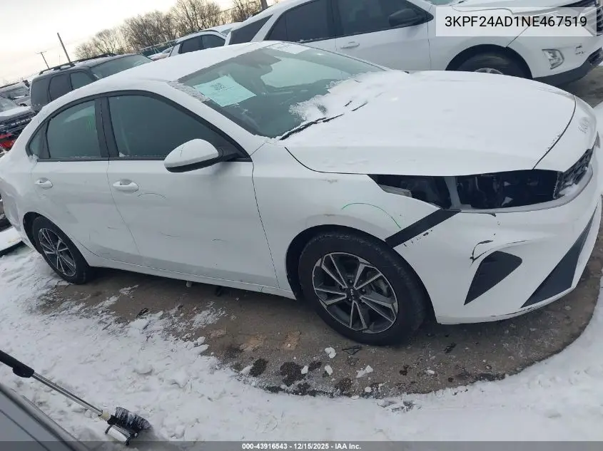 3KPF24AD1NE467519 2022 Kia Forte Lxs