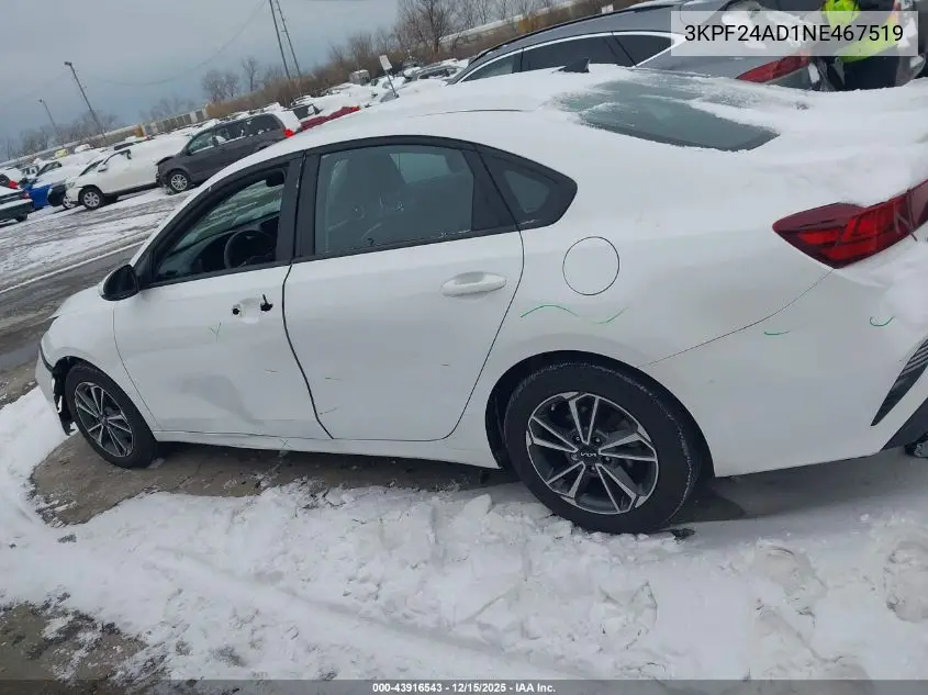 3KPF24AD1NE467519 2022 Kia Forte Lxs