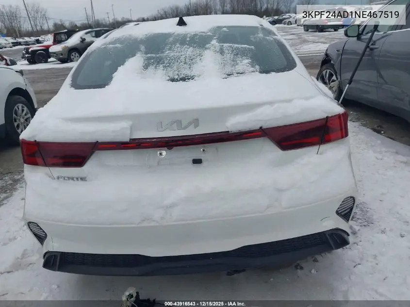 3KPF24AD1NE467519 2022 Kia Forte Lxs